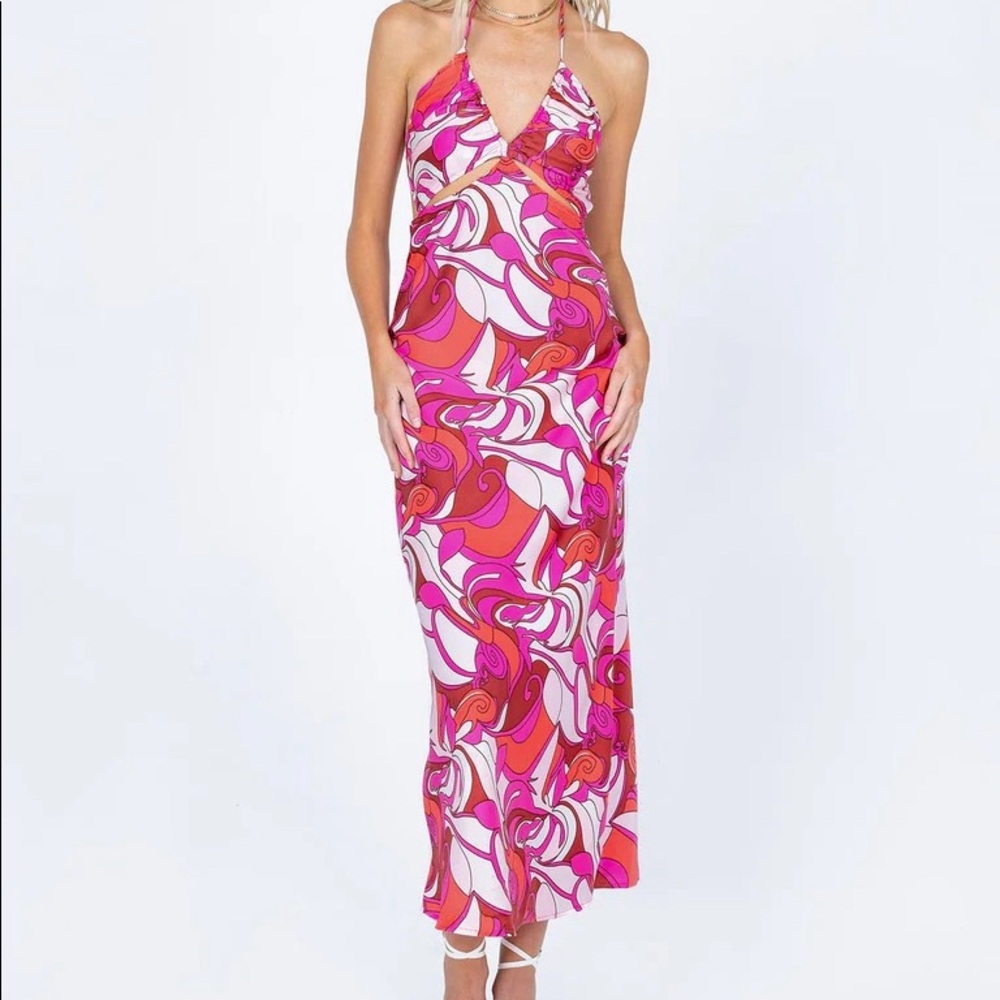 Colorful halter dress